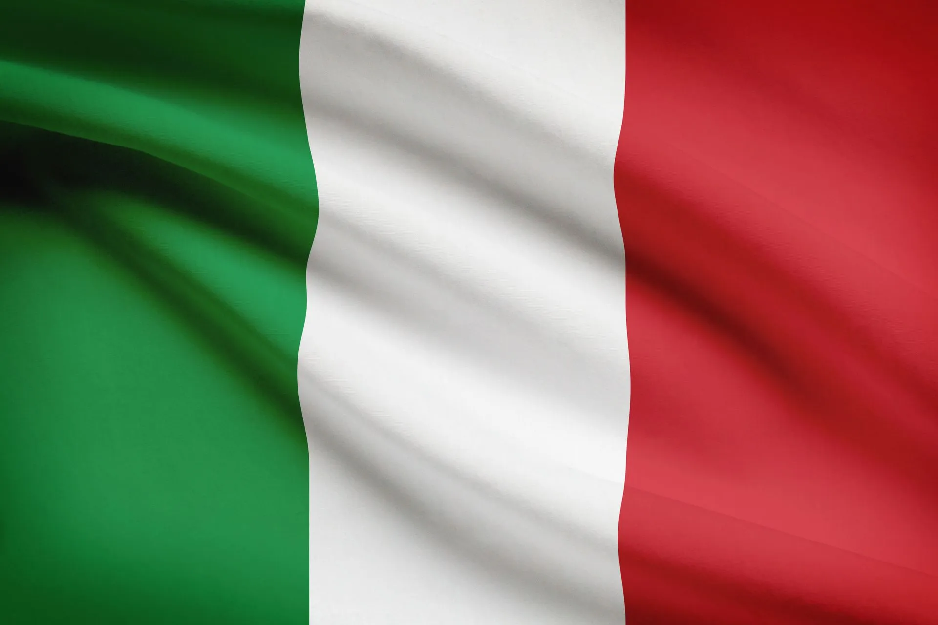 The Italian flag, in green, white, and red